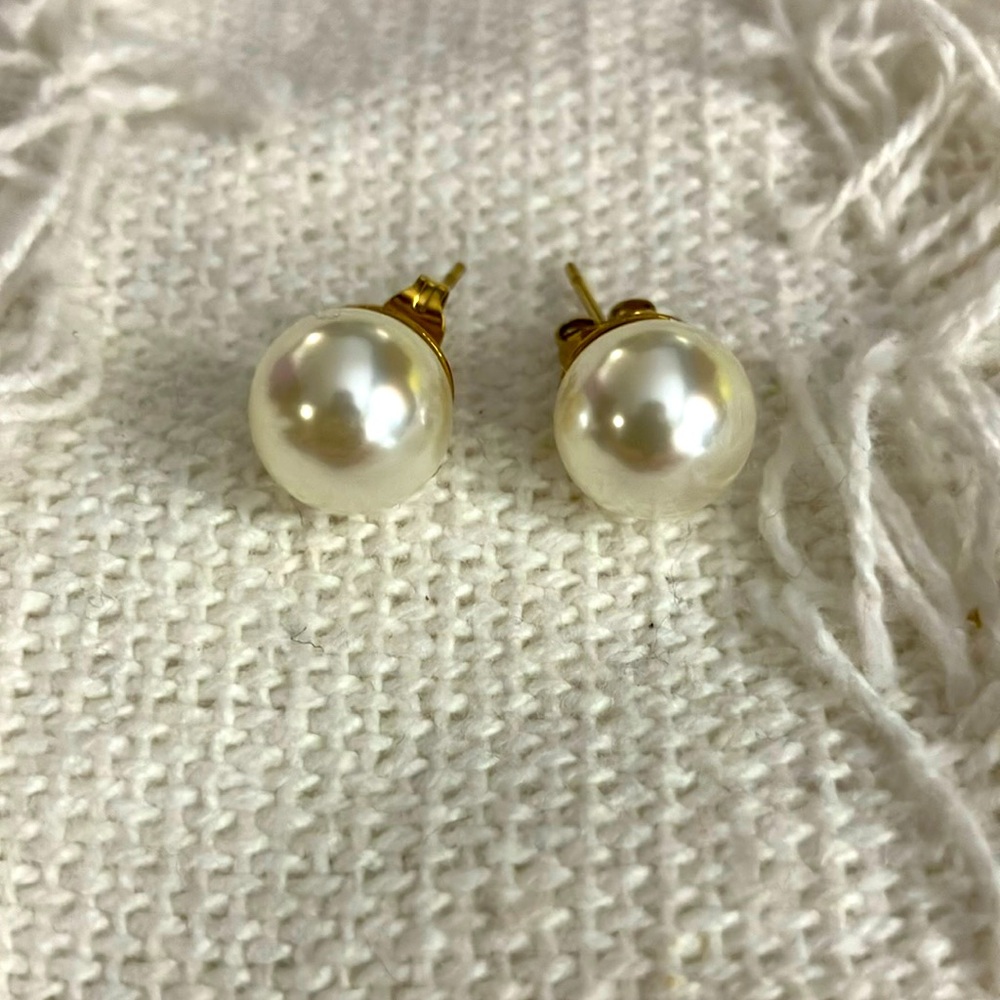 New Super Cute Large Faux Pearl Earrings